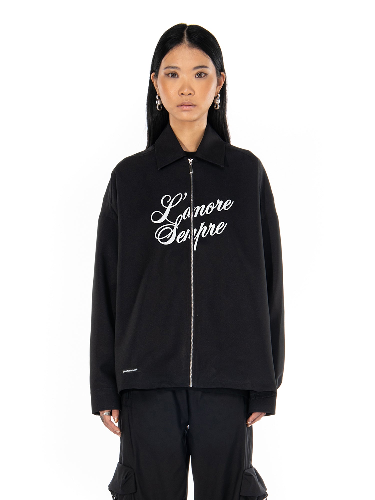 L’ amore sempre black Windbreaker | Blowhammer, color_black